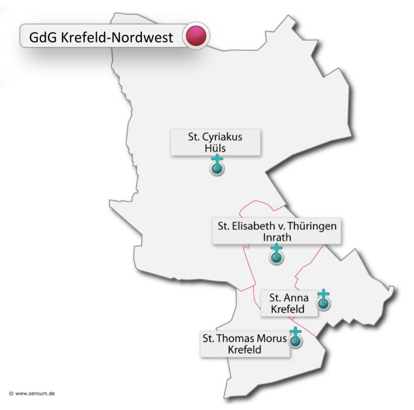 Karte der GdG Krefeld-Nordwest (c) www.sensum.de