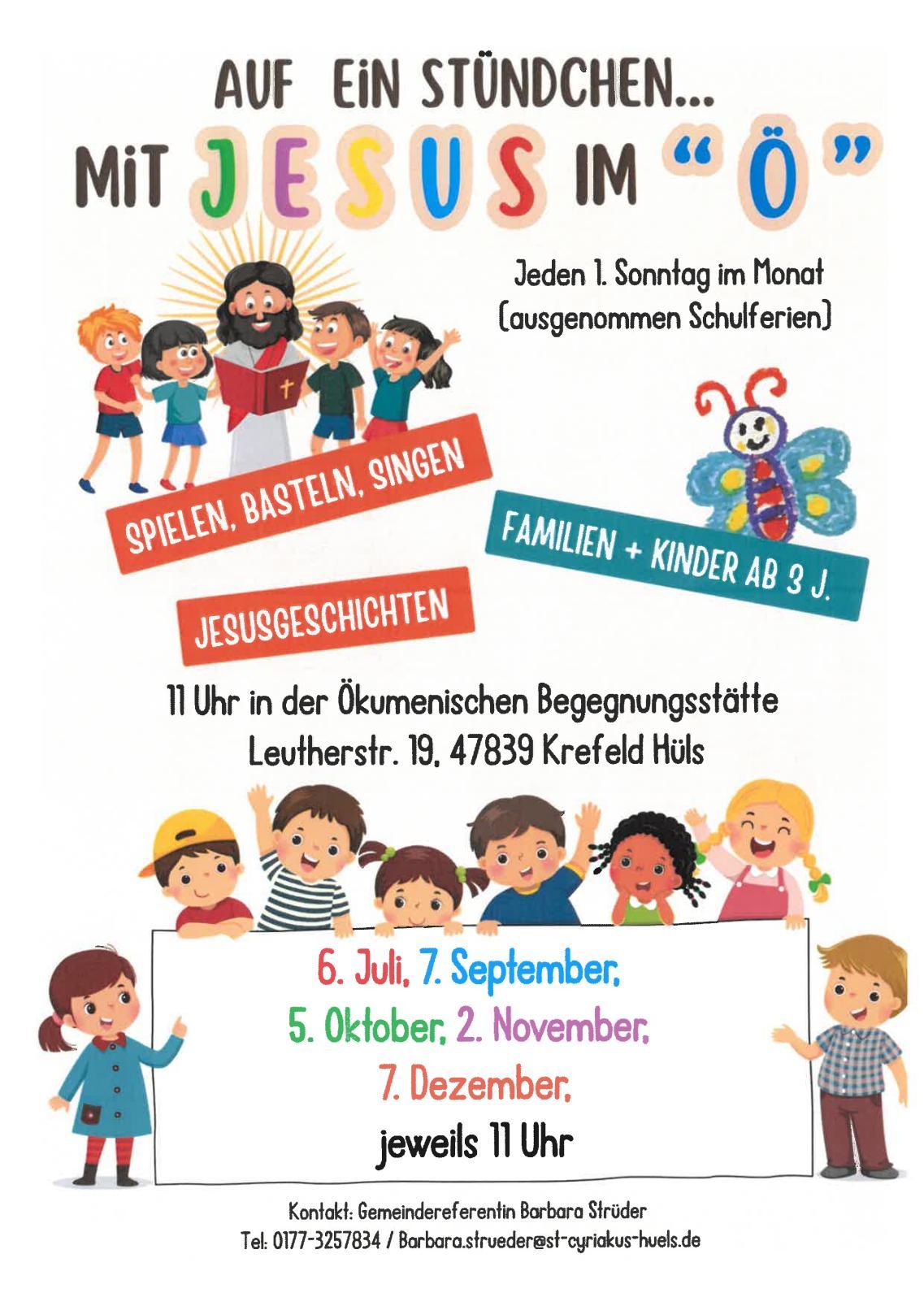 Auf ein Stündchen mit Jesus im Ö Terminübersicht 2. Halbjahr 2025