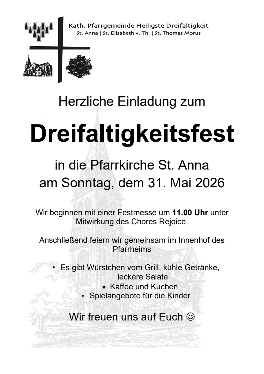 Dreifaltigkeitsfest 2026- Plakat - 1 (c) Kath. Kirchengemeinde Hl. Dreifaltigkeit, Krefeld