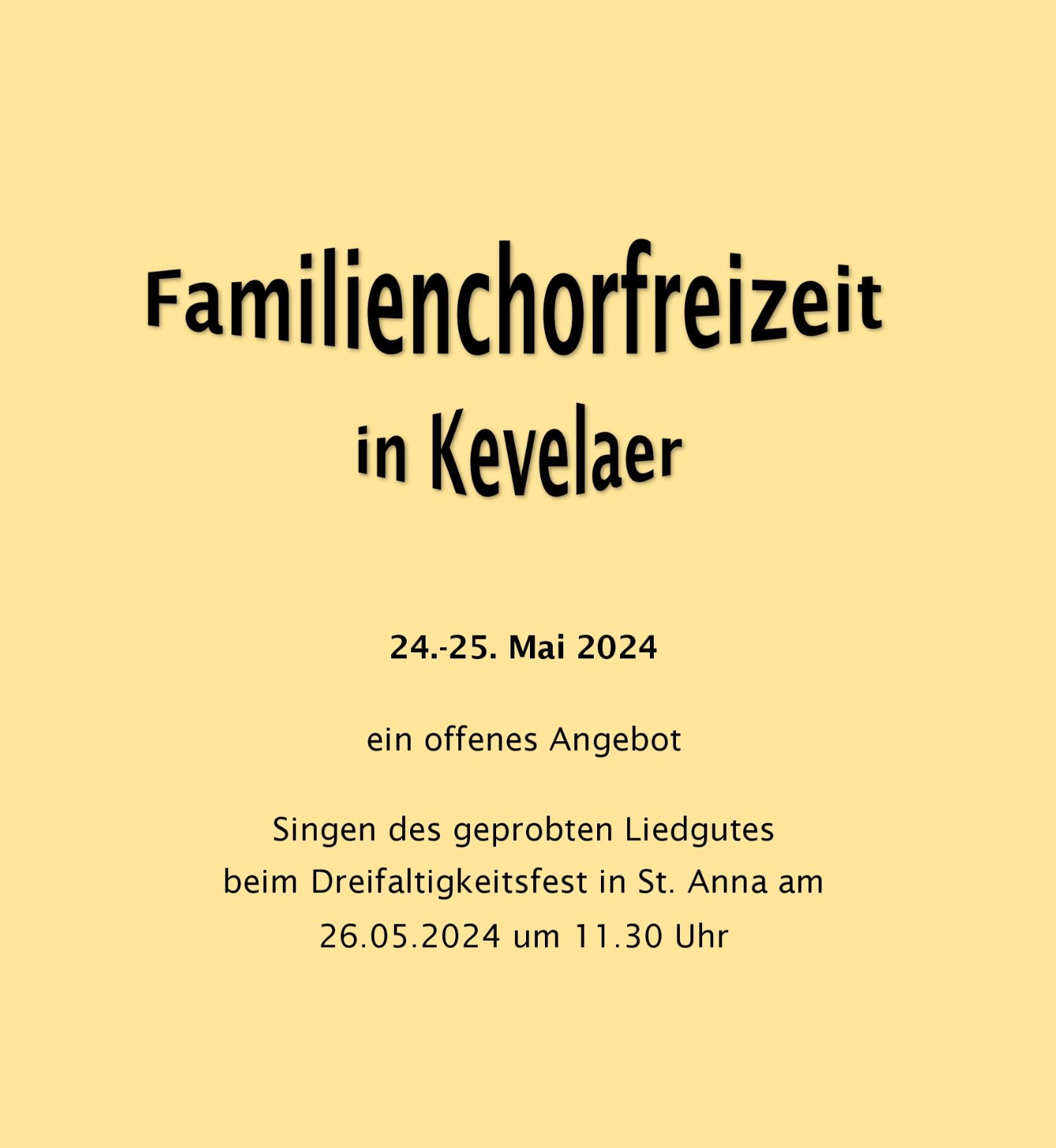 Familienchorfreizeit (c) Kath. Kirchengemeindeverband Krefeld-Nordwest