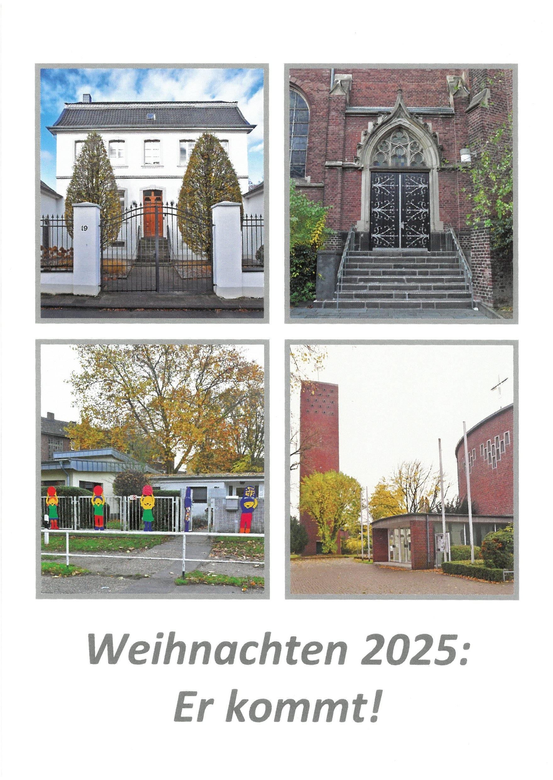 oben links: Pfarrhaus St. Cyriakus, oben rechts: Portal St. Anna, unten links: Familienzentrum St. Elisabeth, unten rechts: St. Thomas Morus (c) Fotos Ulrich Gerhartz